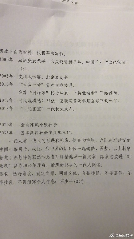 高考作文题目