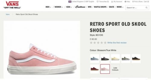 这只鞋来自Vans，Vans只有粉白在售，没有薄荷绿+灰色。没有。