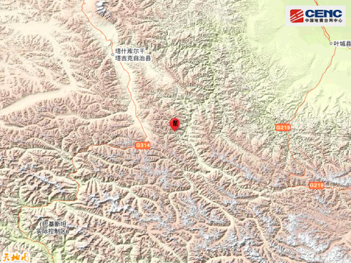新疆喀什地区塔什库尔干县发生4.0级地震