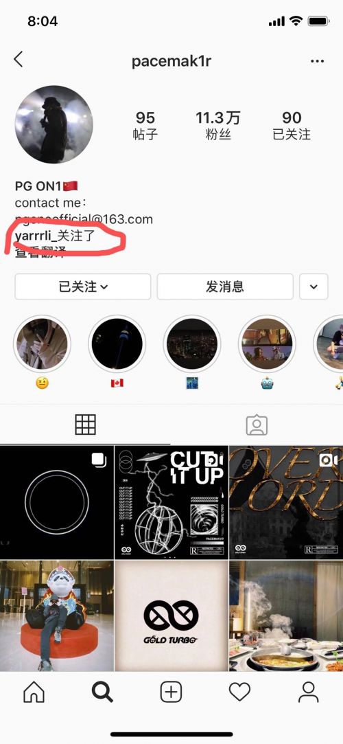 王菲女儿李嫣ins关注PGOne突破次元壁 但PGone并未回关