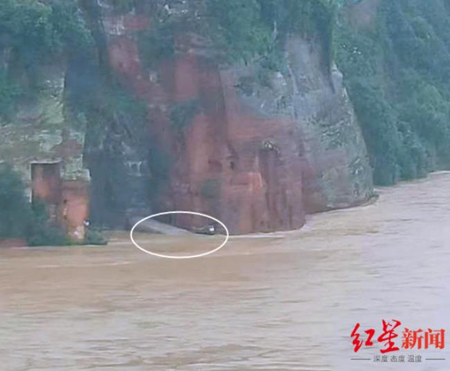红星新闻|乐山大佛脚趾头被洪水漫过现场图 四川岷江等水位暴涨