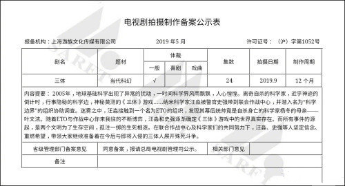 剧版《三体》筹备开机 首发概念海报并官宣主演阵容