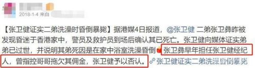  张卫健亏150万贱卖花园豪宅 弟弟曾在此屋内猝死