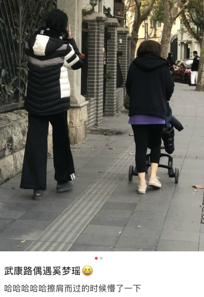  奚梦瑶带儿子散步 何广燊手长脚长身材壮实(图)