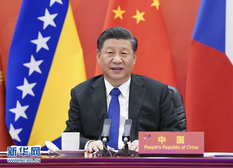 2月9日,国家主席习近平在北京以视频方式主持中国-中东欧国家领导人峰会,并发表题为《凝心聚力,继往开来 携手共谱合作新篇章》的主旨讲话。新华社记者 黄敬文 摄