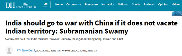 印度议员叫嚣“该与中国开战”