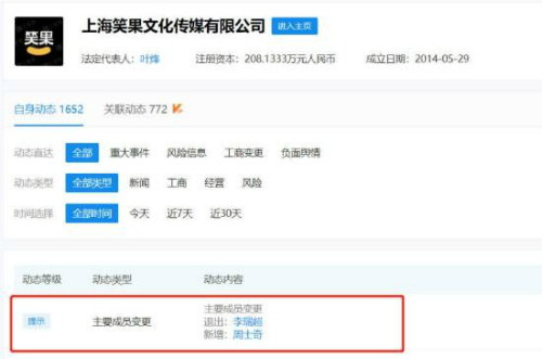李诞退出笑果董事职务 公司回应：减倍专注于内容
