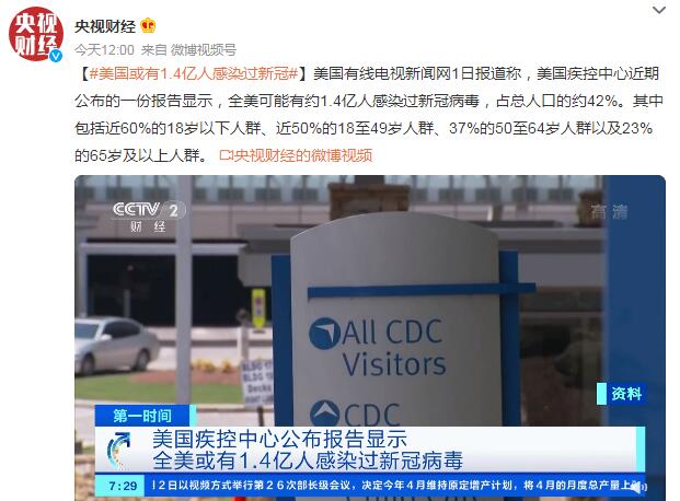 美国或有1.4亿人感染过新冠 占总人口的约42%