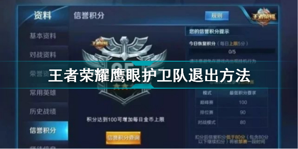王者榮耀怎么退出鷹眼護衛(wèi)隊 王者榮耀鷹眼護衛(wèi)隊退出方法