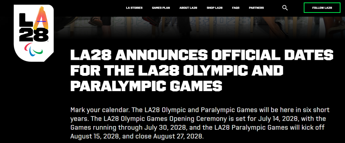 2028年洛杉矶奥运会举办日期公布 开幕式、闭幕式时间