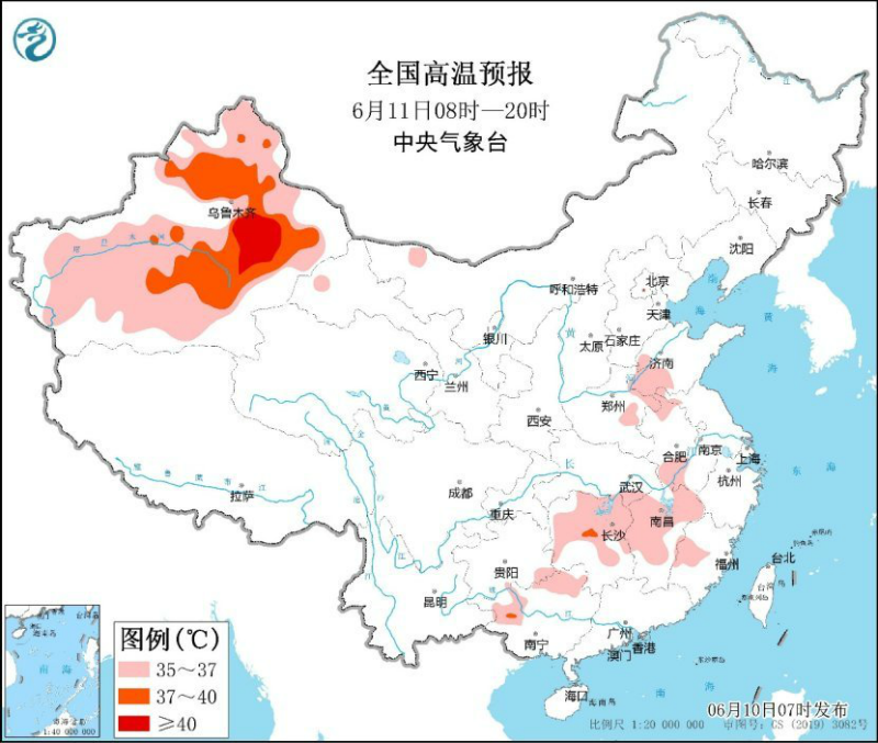 全国高温降水天气预报：黄淮江汉等逐渐“退烧”  华南等雨势较强