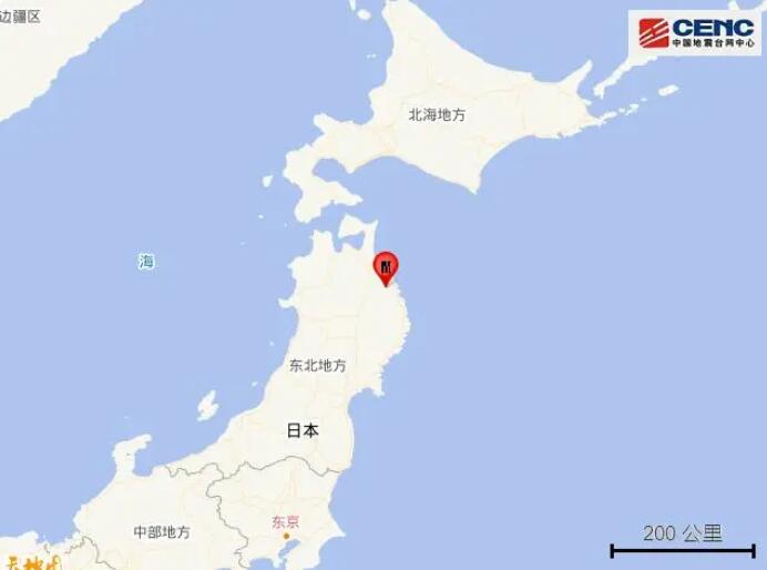 日本本州岛发生6.0级地震 震源深度70公里