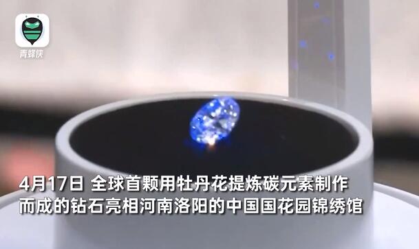 全球首颗用牡丹制成钻石亮相 有3克拉价值30万元