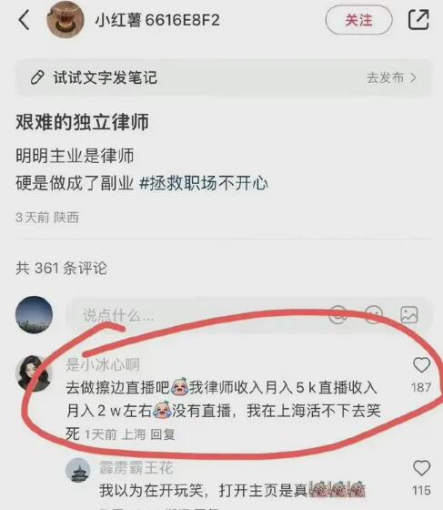 女律师称靠擦边直播月入2万被举报 发视频回应：是开玩笑的