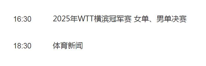 WTT横滨冠军赛男单决赛直播频道平台 今天王楚钦vs张本智和直播观看入口