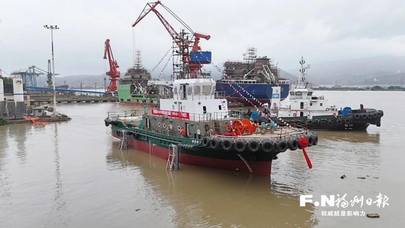 福州港首艘纯电拖轮下水 福州港首艘纯电拖轮下水