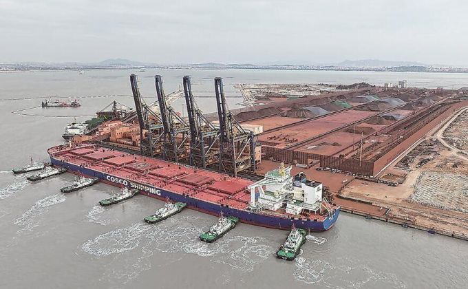 莆田羅嶼港迎來(lái)第50艘40萬(wàn)噸級(jí)巨輪