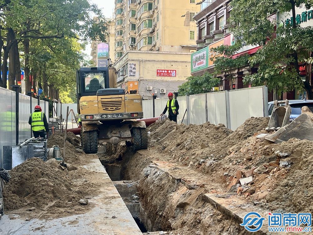 泉州丰泽街污水管道改造施工 预计12月15日完工