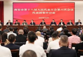 南安市領導參加部分人大代表團集中討論