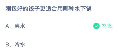 刚包好的饺子更适合用哪种水下锅？蚂蚁庄园今日答案最新1.24