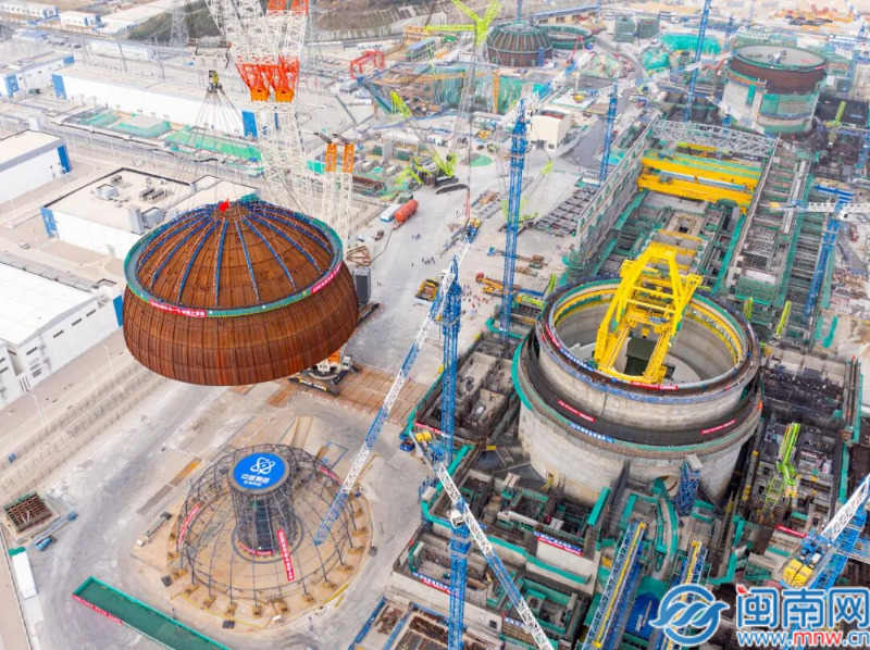 “龙”腾云霄！漳州核电3号机组内穹顶吊装成功