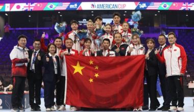 中国队夺得“美国杯”体操混合团体赛冠军