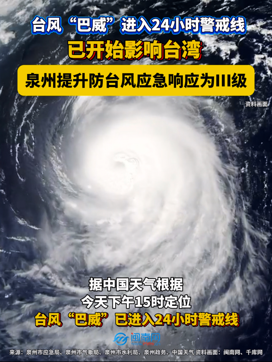 台风“巴威”进入24小时警戒线！泉州提升防台风应急响应为Ⅲ级
