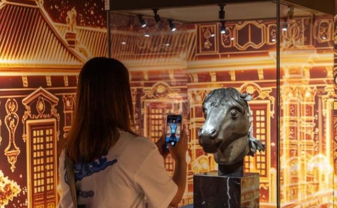 圆明园马首铜像在福建博物院展出