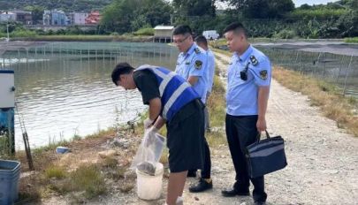 龙文区领导“四不两直”检查水产养殖业工作