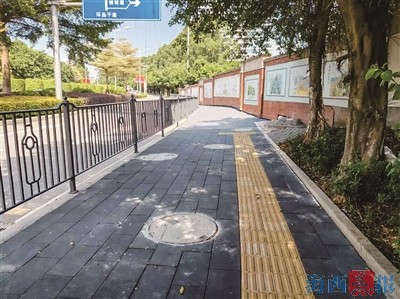 厦门环岛干道坂美村公交站周边：人行道升级 出行更顺畅