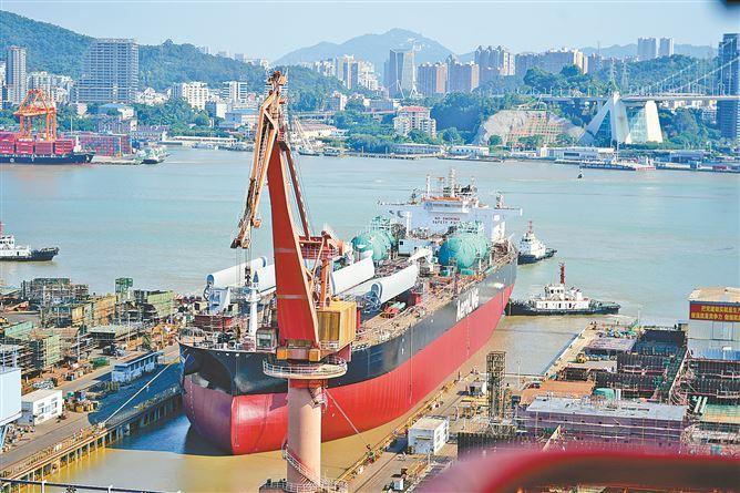　厦船重工新造船顺利下水。（厦船重工 供图）