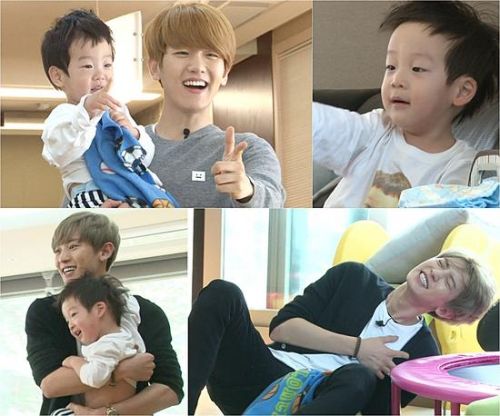 exo伯贤灿烈出演《超人回来了》 为逗双胞胎拼演技