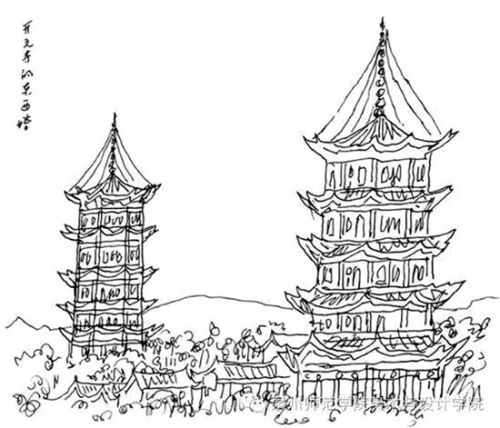 黄永玉手绘《开元寺的东西塔》《八年》中有关洛阳桥边网到大鱼的手绘