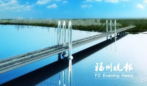 ­  闽侯二桥的第四个设计方案——三索面悬索桥.