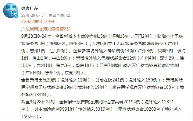 9月29日惠州疫情最新消息昨日新增本土13
